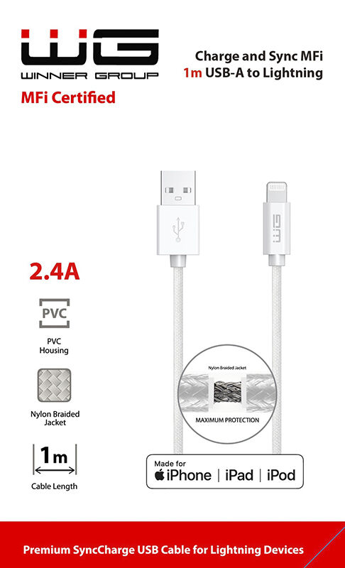 WG Dátový kábel USB-A_type-C, 3 A, čierny, 100 cm