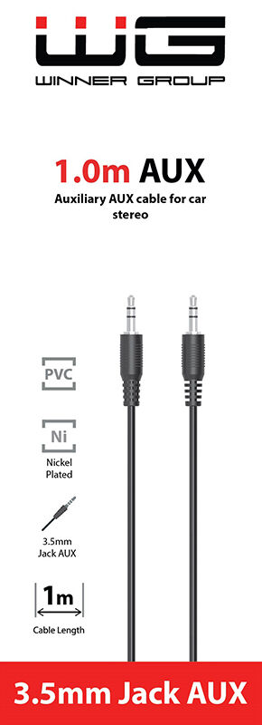 WG Prepájací kábel jack-jack, čierny, 100 cm