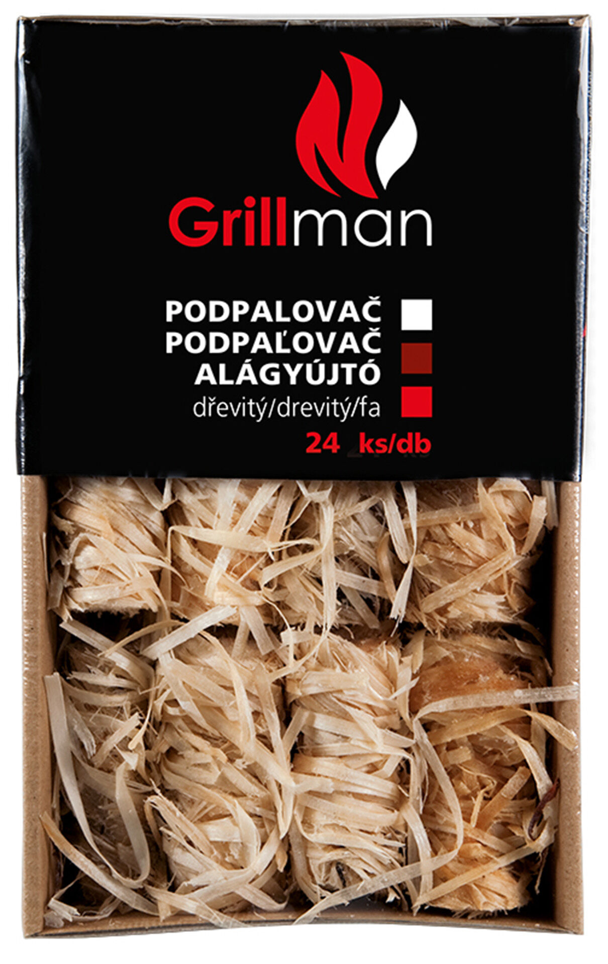 GRILLMAN Dřevitý podpalovač 24 ks